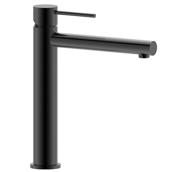 Grifo lavabo caño alto monomando, negro