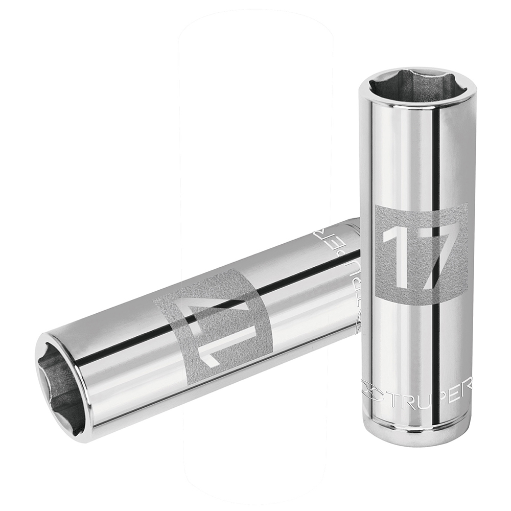 Llave vaso hexagonal larga, cuadro 1/2" - 17 mm