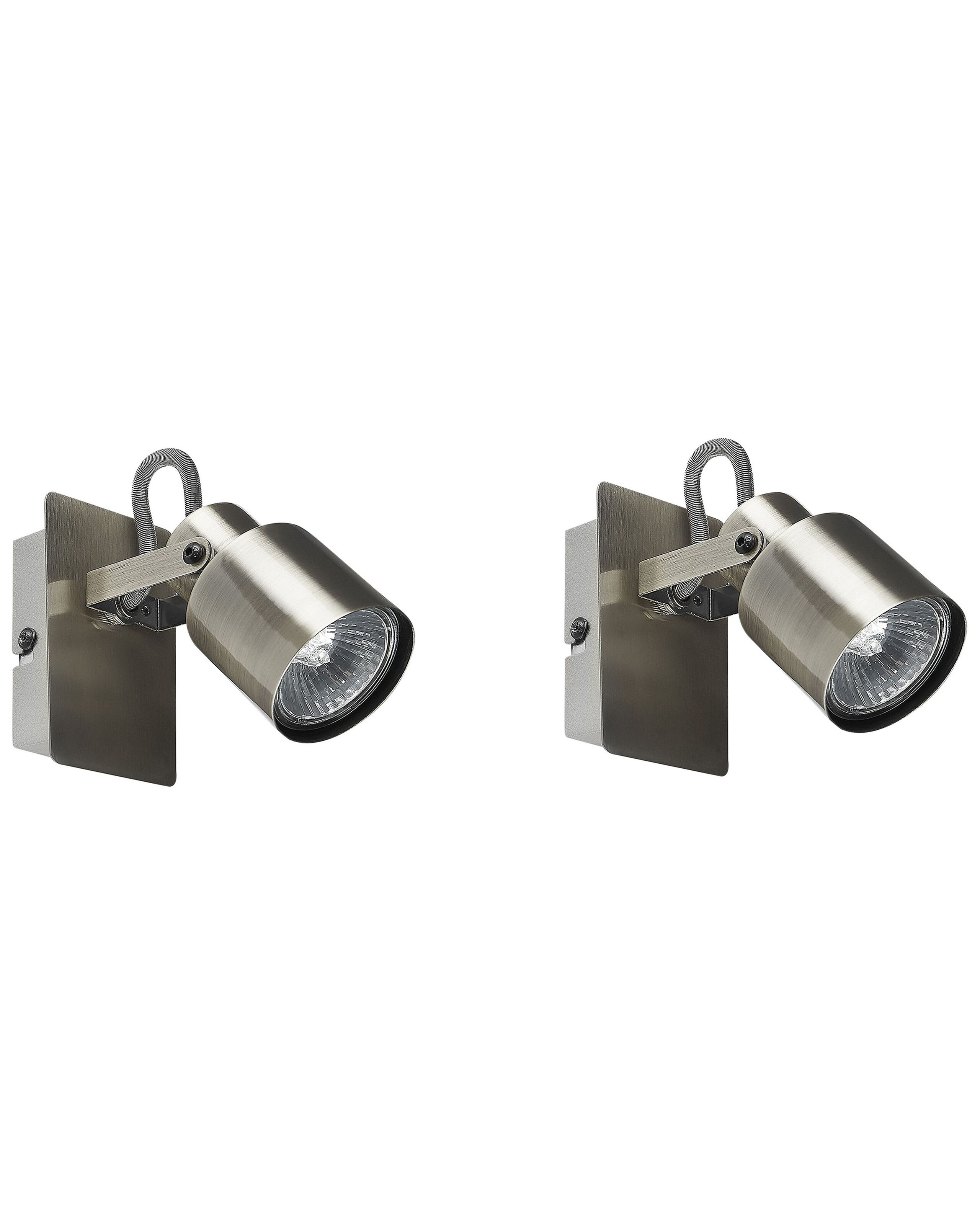 Conjunto de 2 lámparas de foco bonte ajustable metal plateado