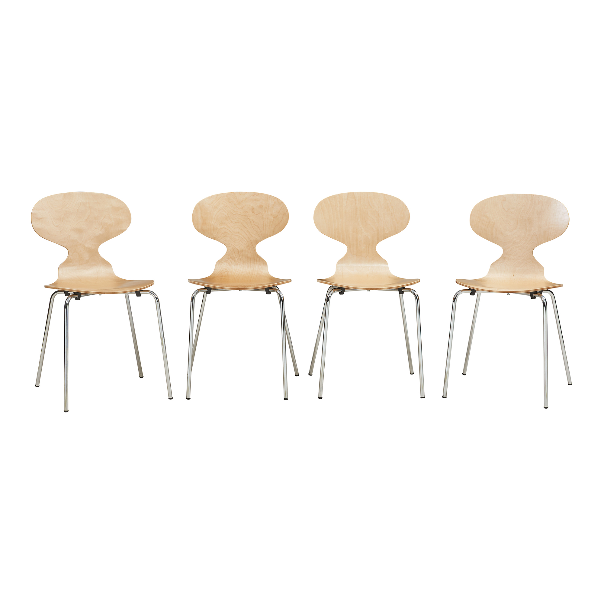 Conjunto de 4 sillas de comedor kil 80x47x48cm madera/cromo [en.casa]