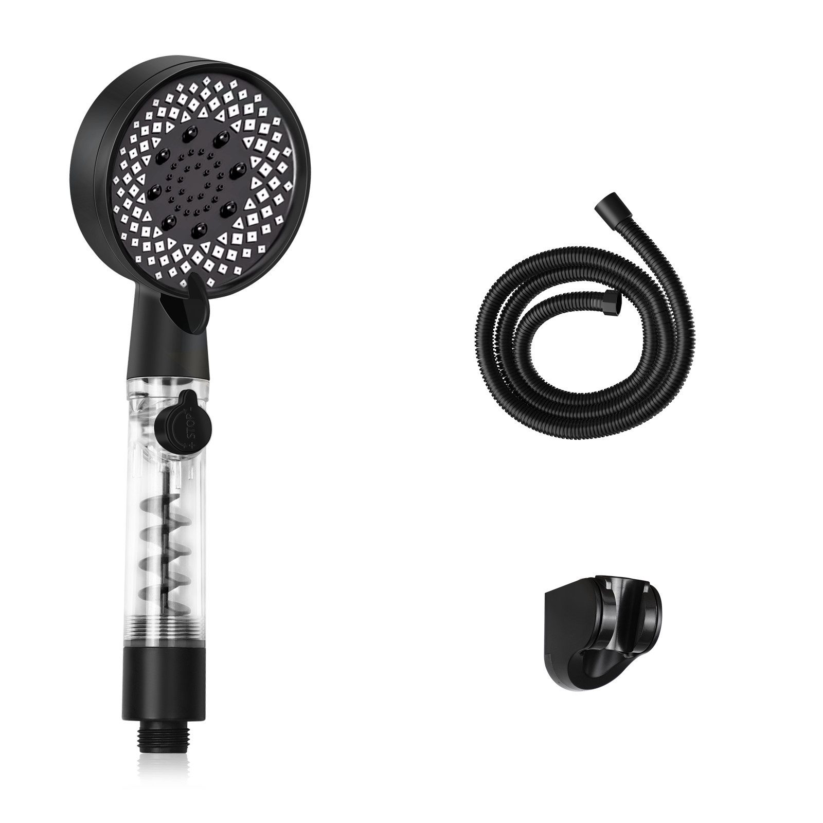 Nettlife rociador de ducha negro 26x9