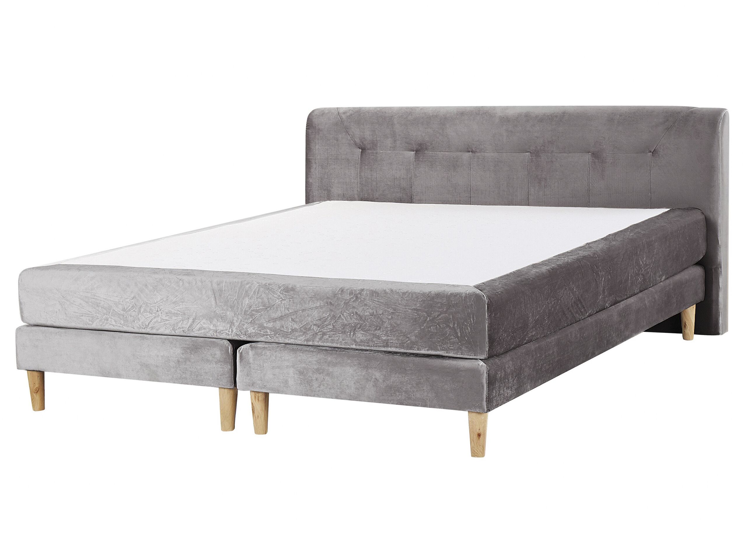 Cama continental terciopelo marquise 160 x 200 cm gris