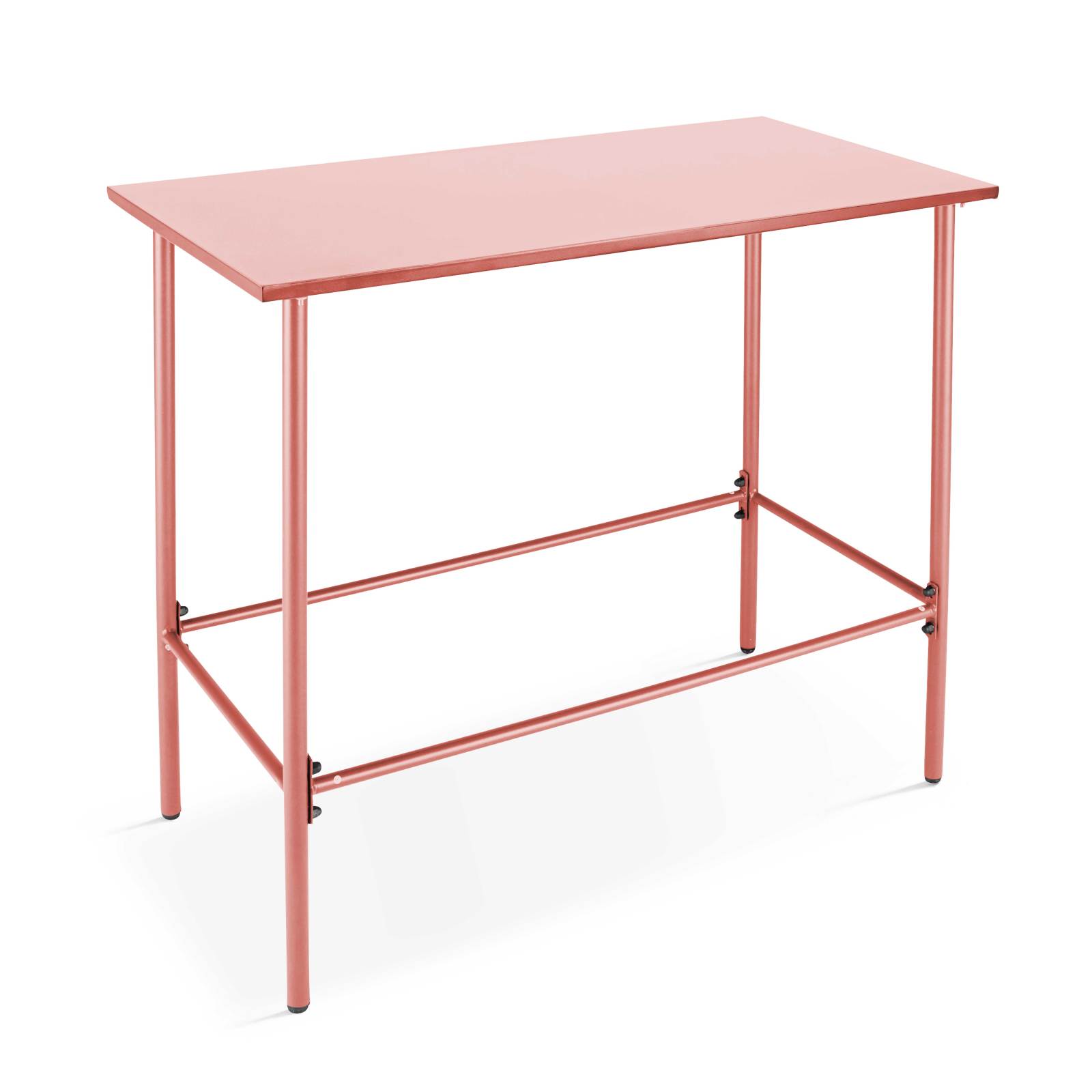 Oviala - mesa alta de comedor de metal arcilla de 120 cm