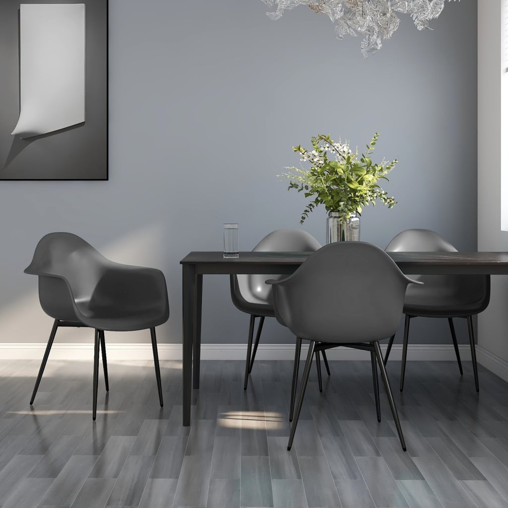 Sillas de comedor 4 unidades gris pp qweo2180