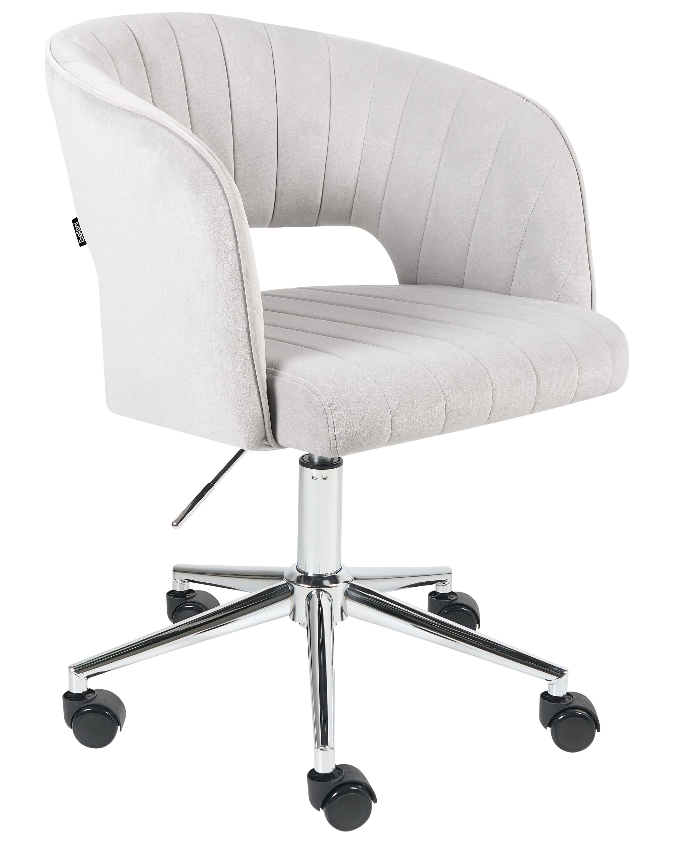 Silla de escritorio katonah terciopelo gris claro