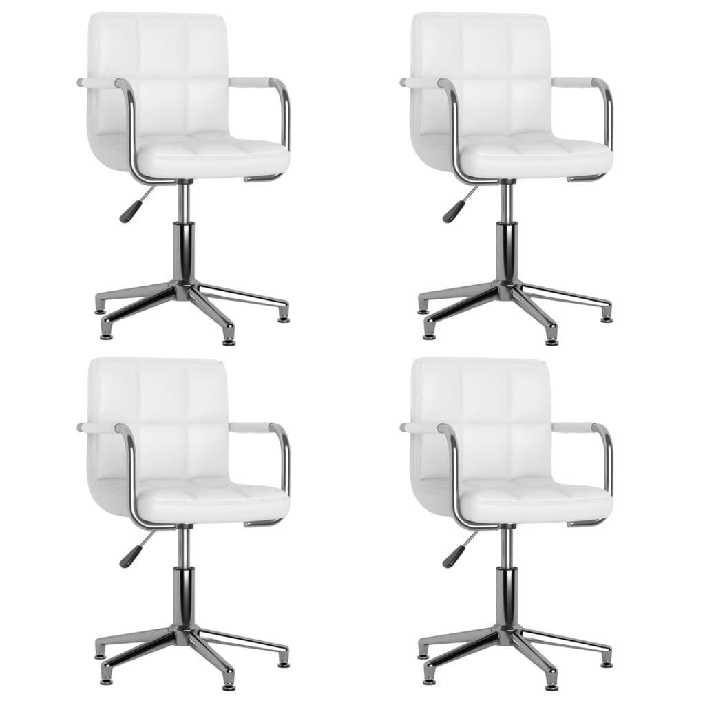 Sillas de comedor giratorias 4 unidades cuero sintético blanco qweo6151