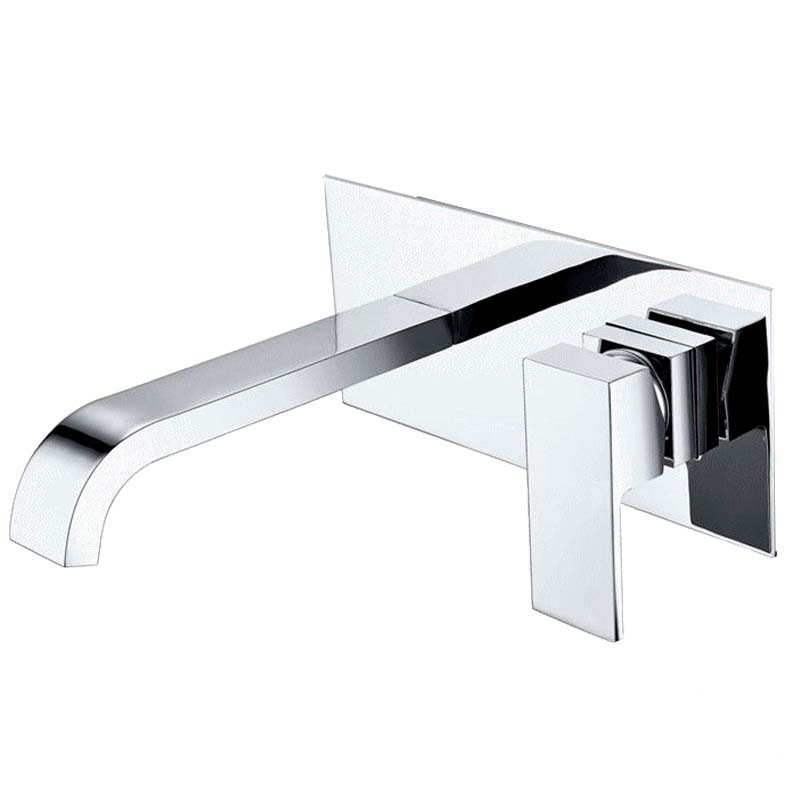 Valaz grifo de lavabo empotrado cuadrado con caño curvo de 21cm cromado