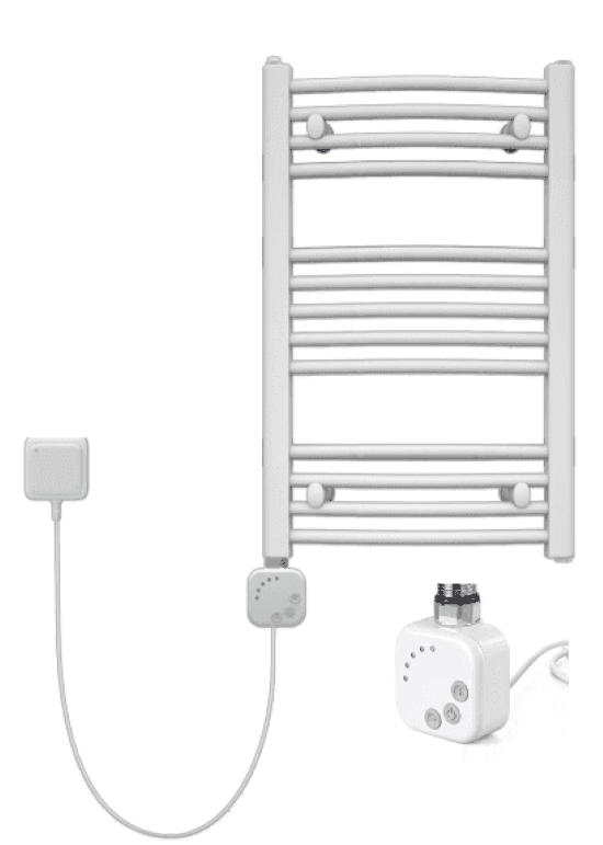 Toallero curvo combi(agua 291w(dt=50k)+termostato 200w)blanco 70x50cm