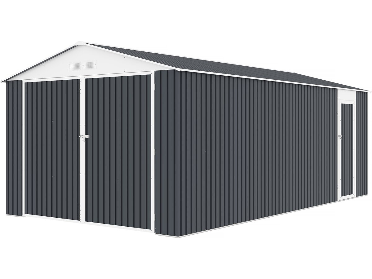 Garaje metálico <<houston>> - 18,56 m² con panel solar - antracita