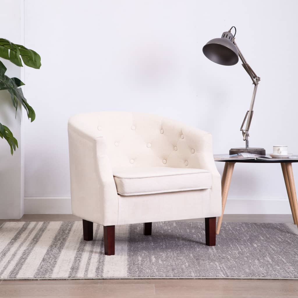 Sillón de tela beige qweo2639