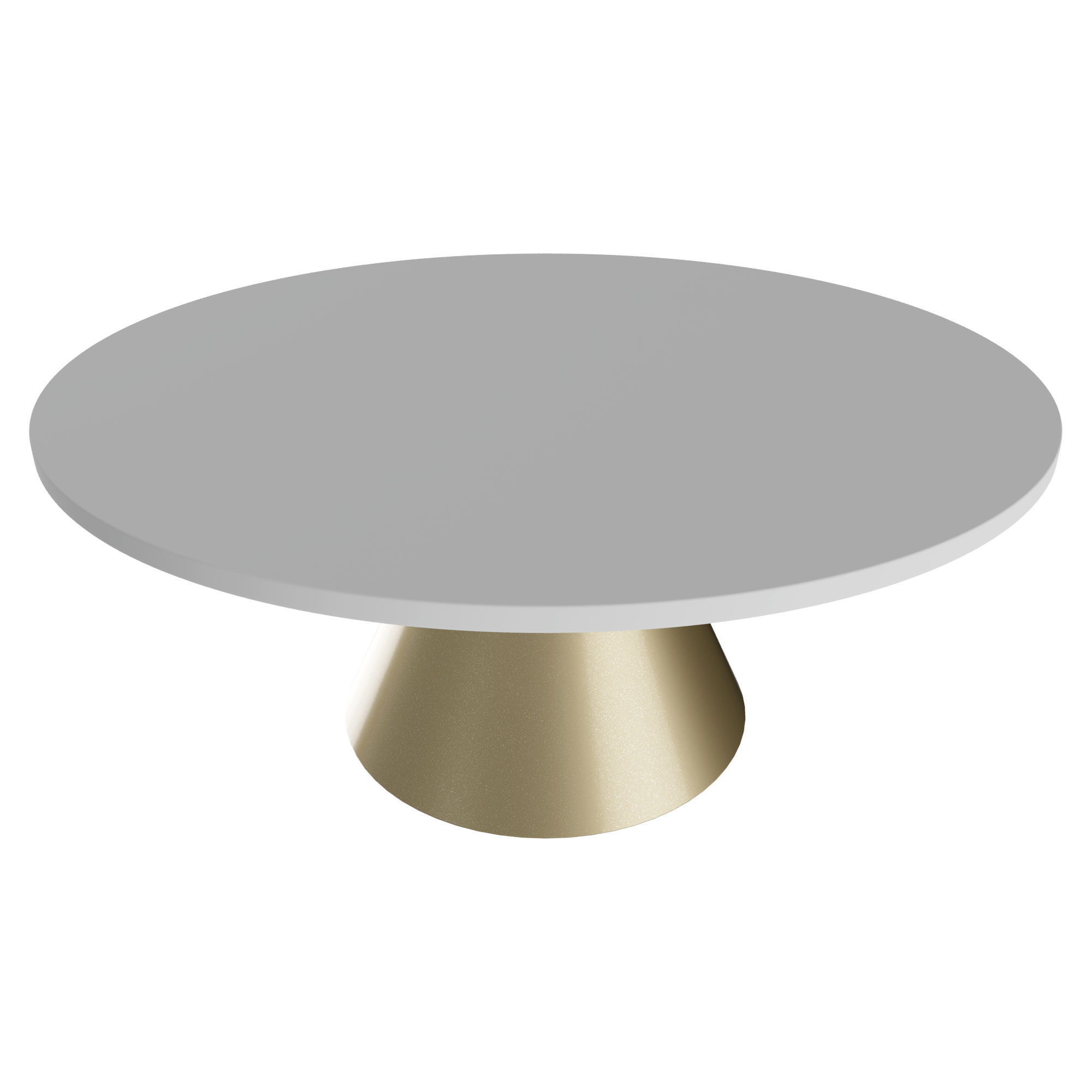 Artù brass - mesa comedor ⌀120 cm madera laminada base de metal-blanco