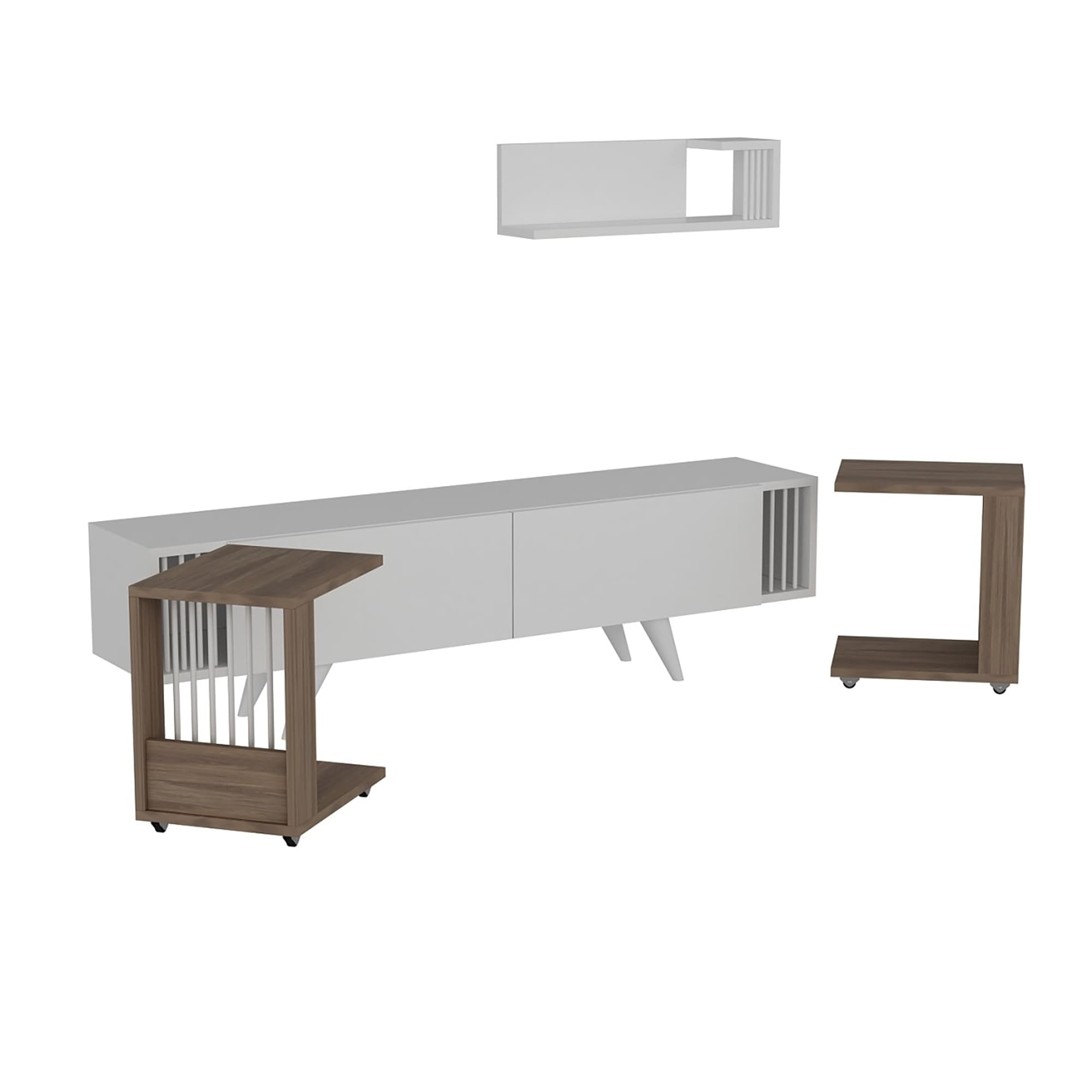 Conjunto de mueble de salón glostrup aglomerado 41x150x32cm blanco / roble