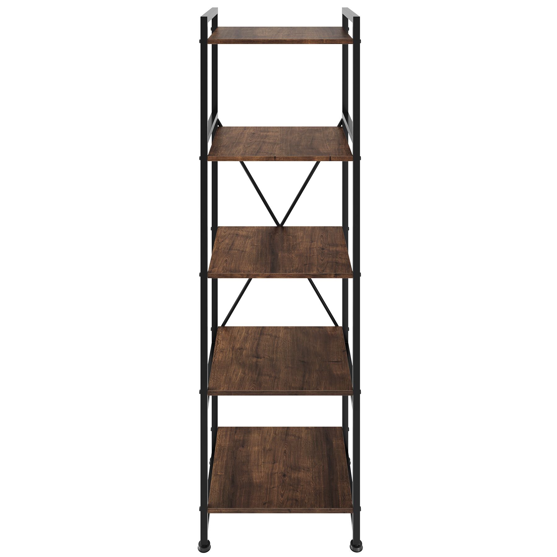Estantería industrial, 5 estantes 47,5 x 34,5 x 151,5 cm madera oscura