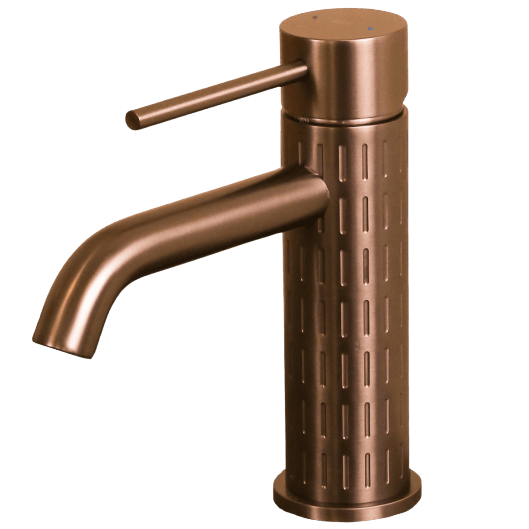 Mitigeur de lavabo bas cuivre brossé essebagno architek