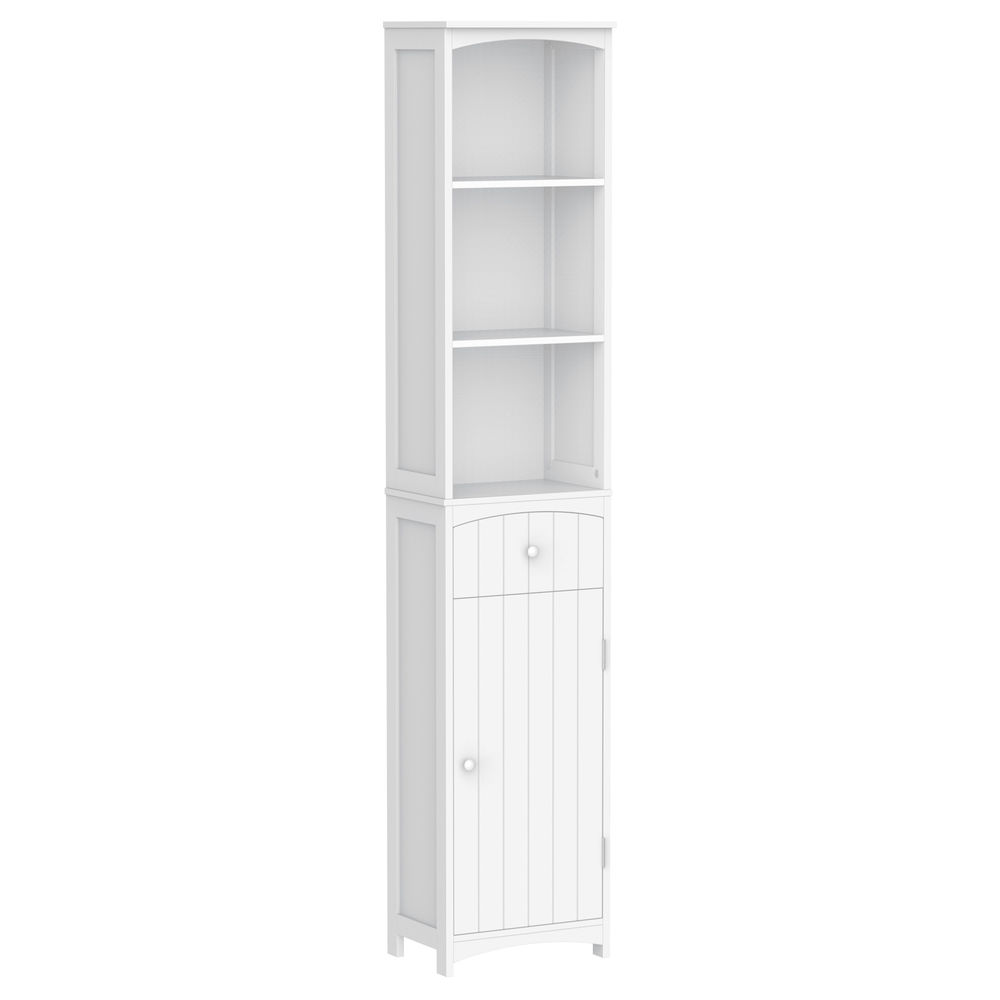 Armario de baño 34x24x170cm mdf color blanco Homcom, hogar - baño