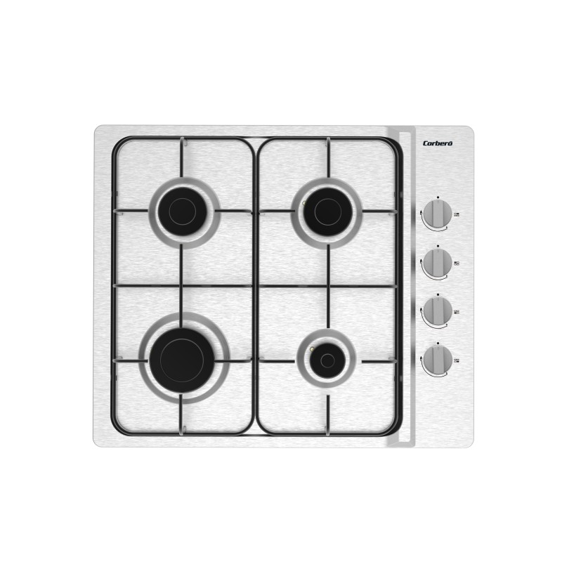 Placa de gas corbero cpgs423x 4 fuegos 7,5 kw inoxidable