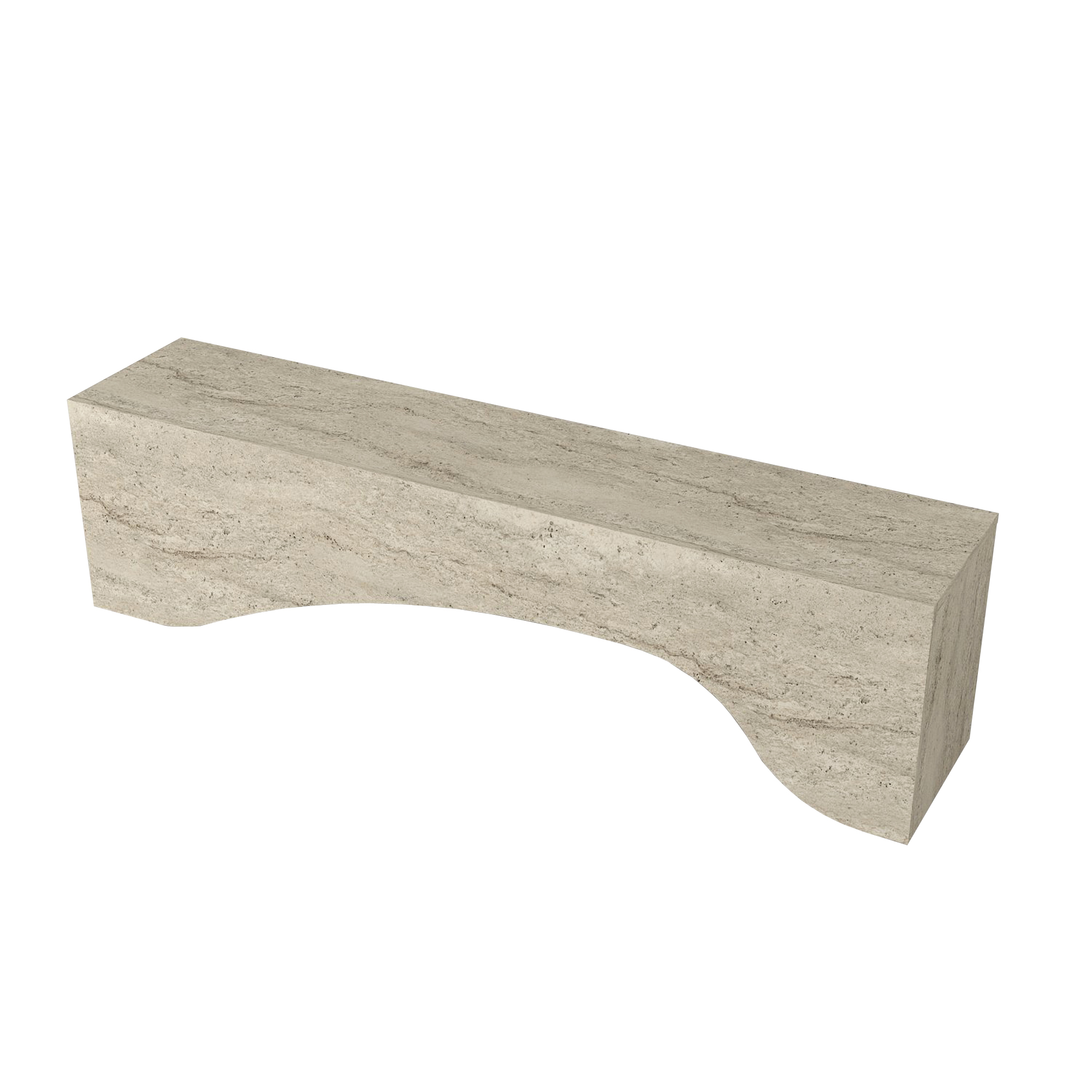 Mesa de tv travertino 150 cm diseño curvo