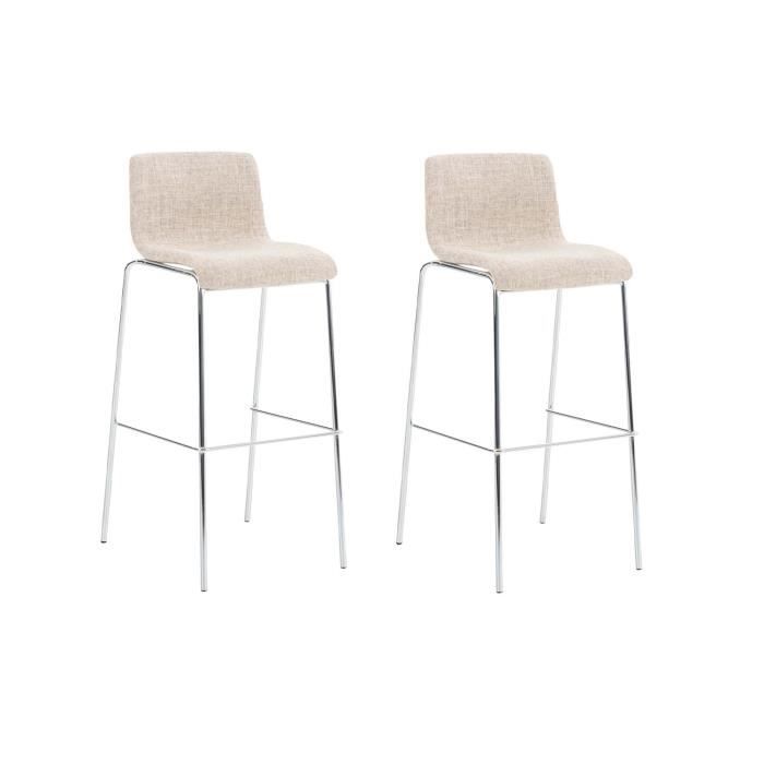 Taburetes de bar tapizados crema - lote 2 - 100 cm