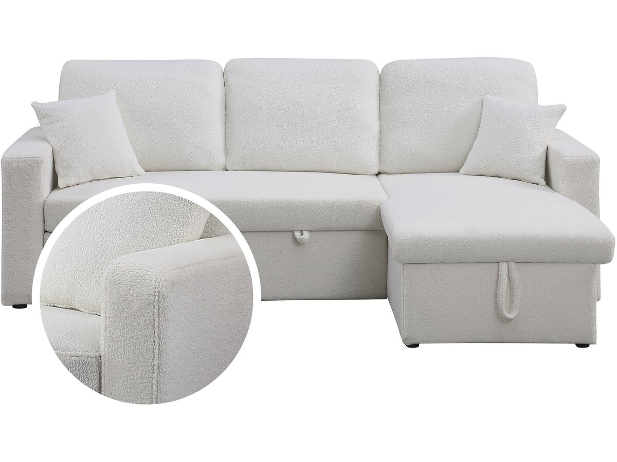 Sofá rinconera convertible/reversible con box "alain"- 3 plazas - bouclett