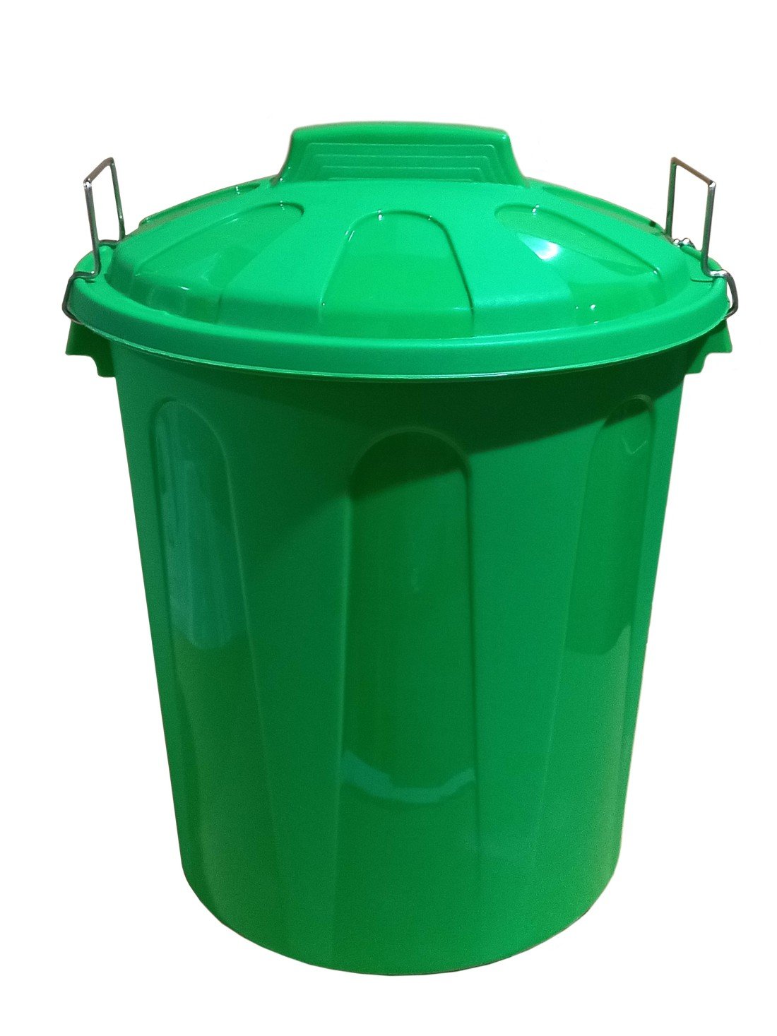 70 litros | verde | cubo basura de plástico con tapadera | cubo almacenaje