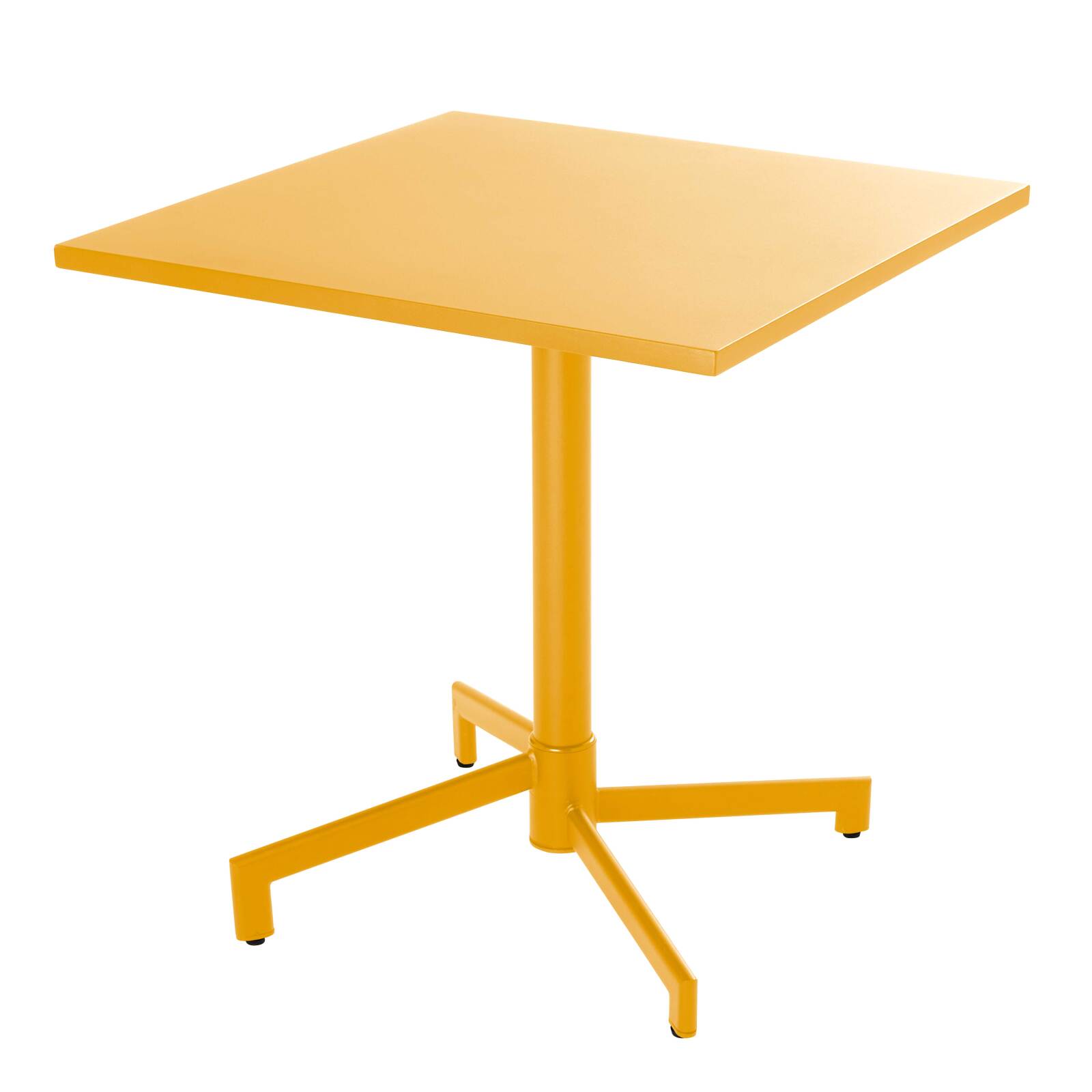 Oviala - mesa cuadrada de jardín tipo bistró con tapa plegable amarilla