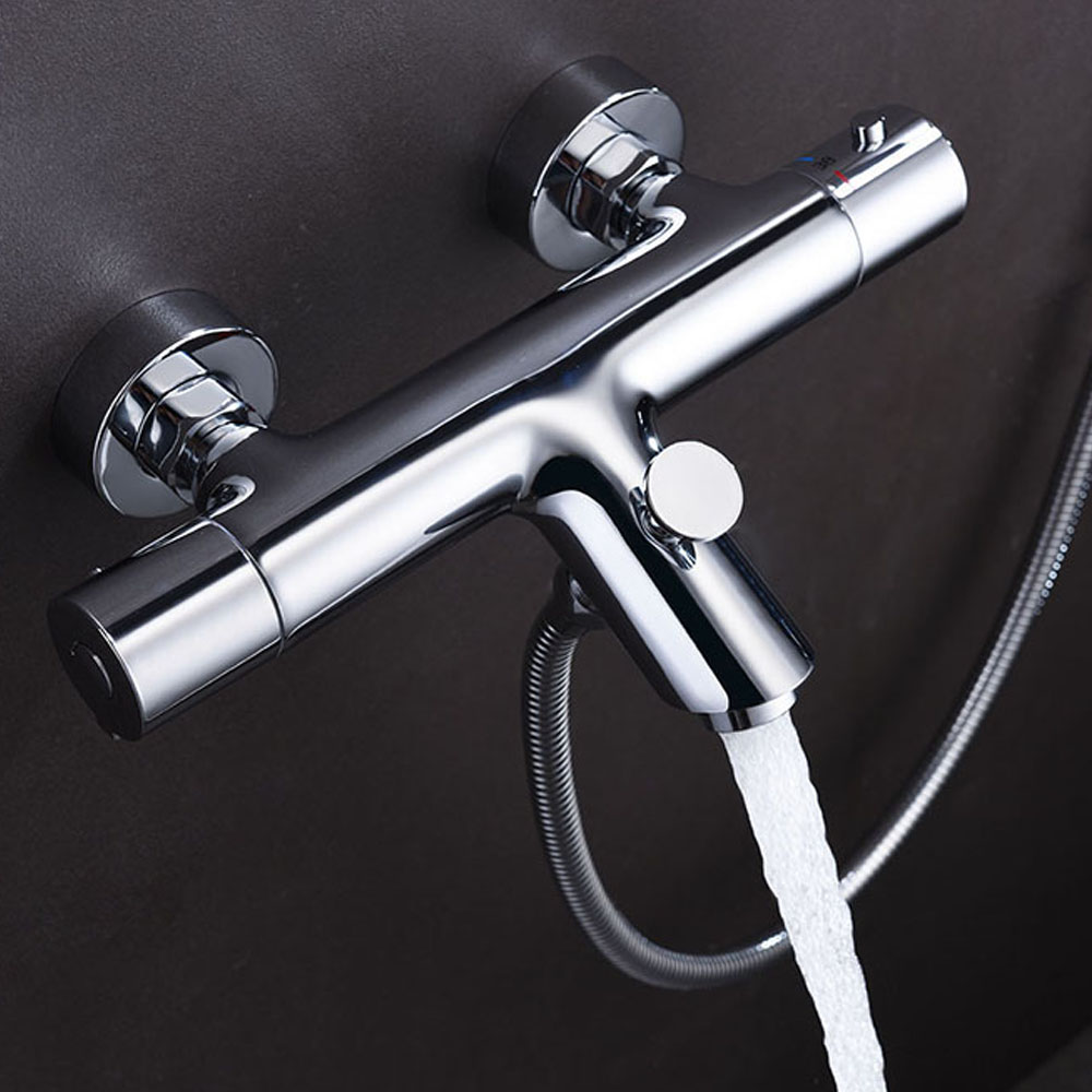Kibath grifo salida bañera (solo grifo) termostático bon manetas cromo