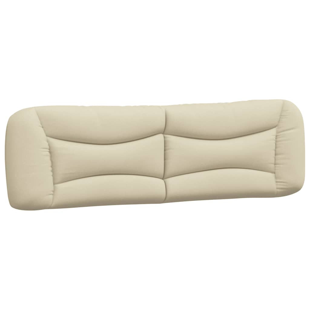 vidaXL cabecero de cama acolchado tela crema 180 cm