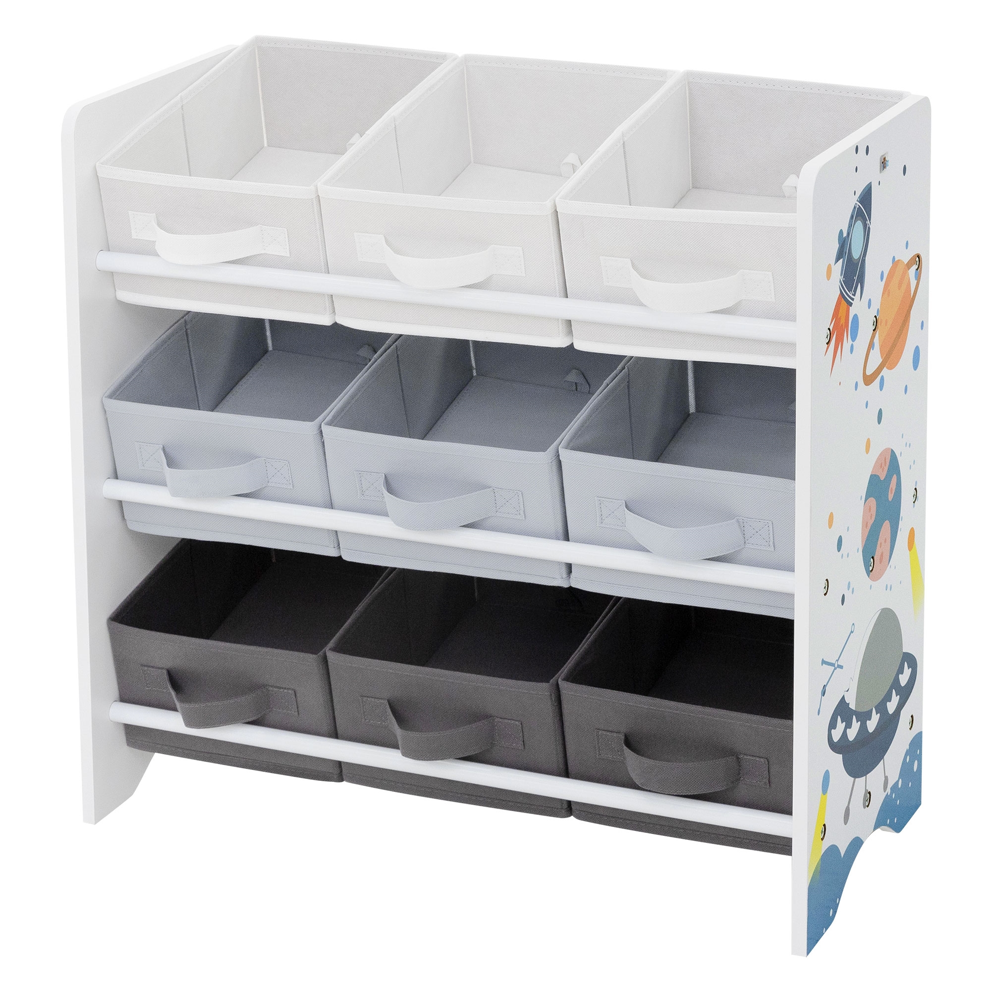 Joyz estantería infantil blanca mueble con 3 compartimentos