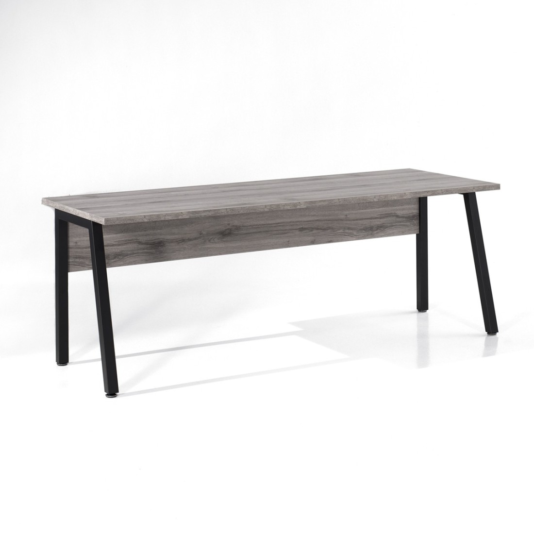 Escritorio profesional recto 200 cm soon – roble gris sherman y negro – gra