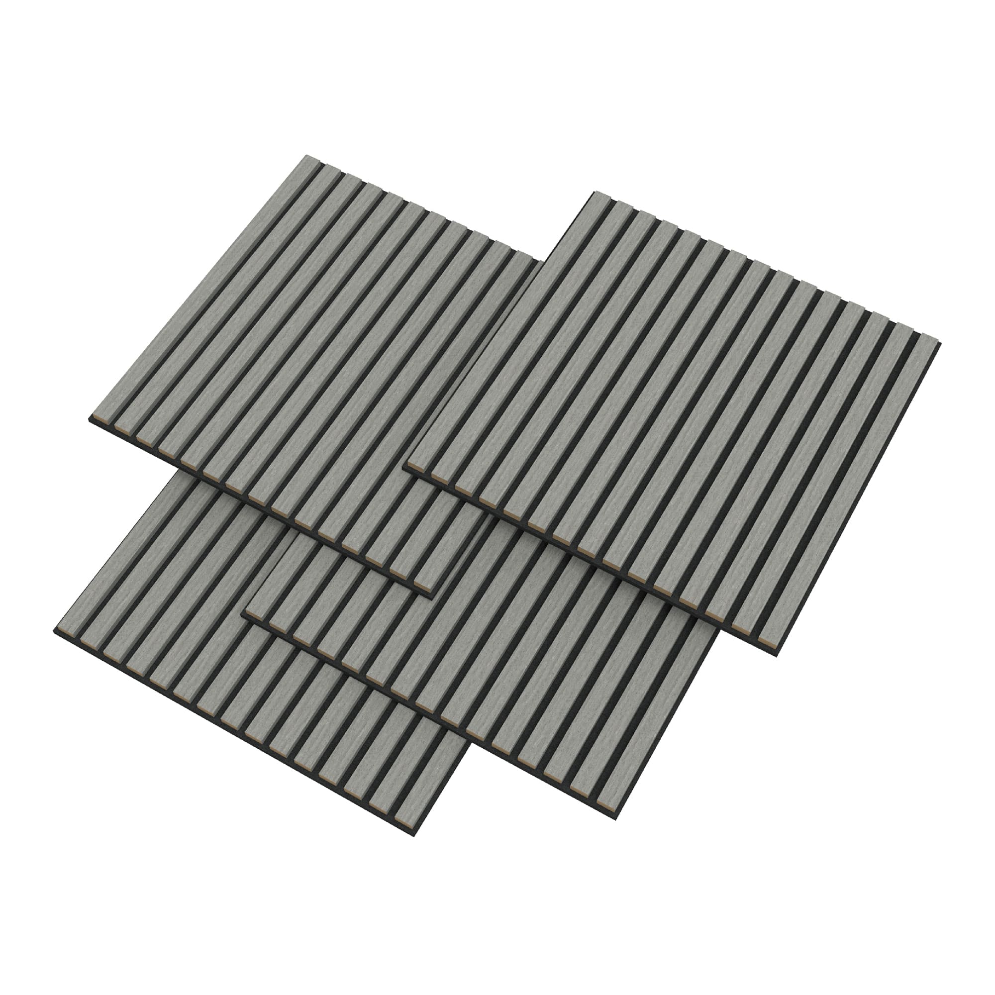 Set de 16 paneles acústicos vang 3d 5,76 m² lamas lineales roble gris claro