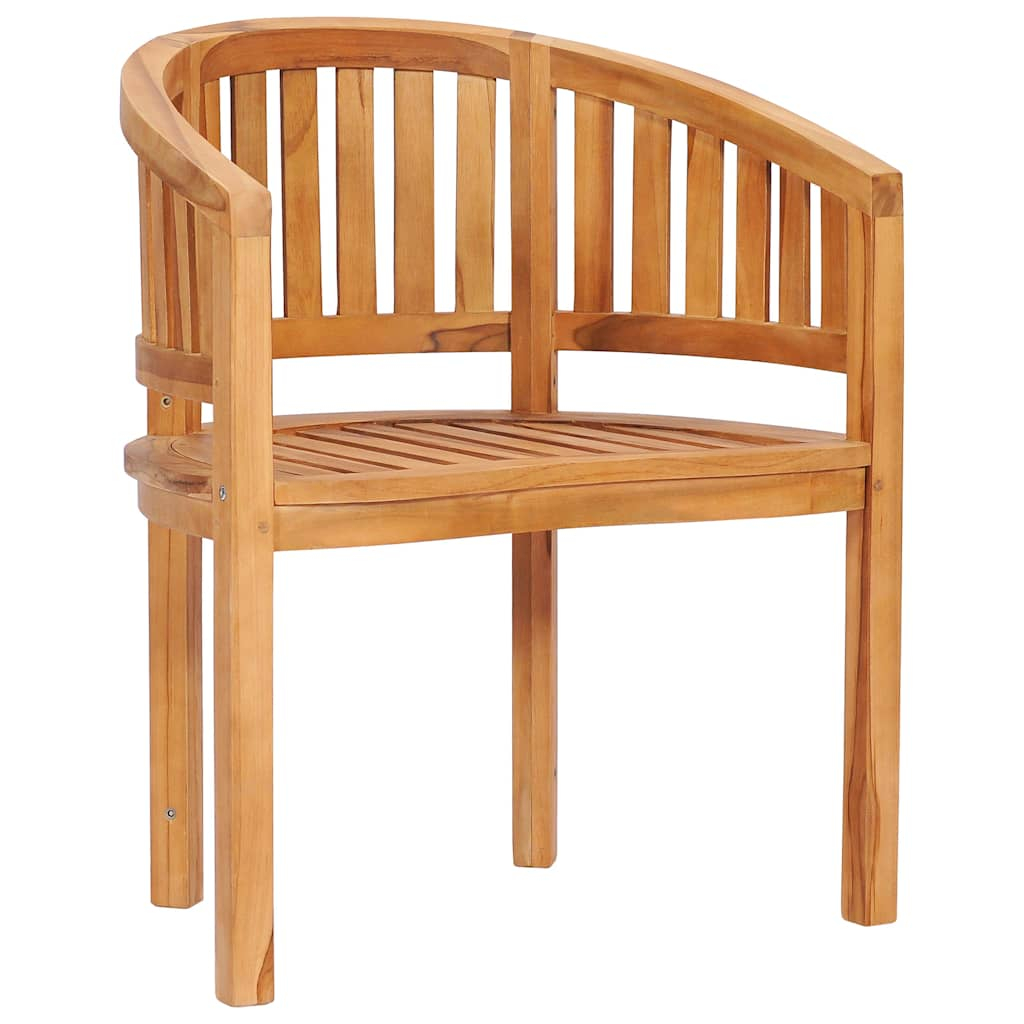 vidaXL silla banana de madera maciza de teca
