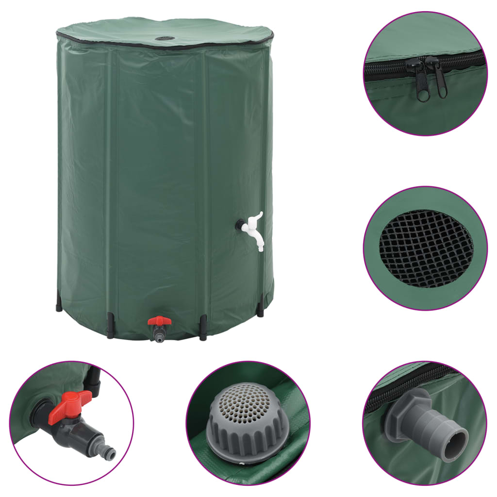 vidaXL tanque de agua de lluvia plegable 500 l