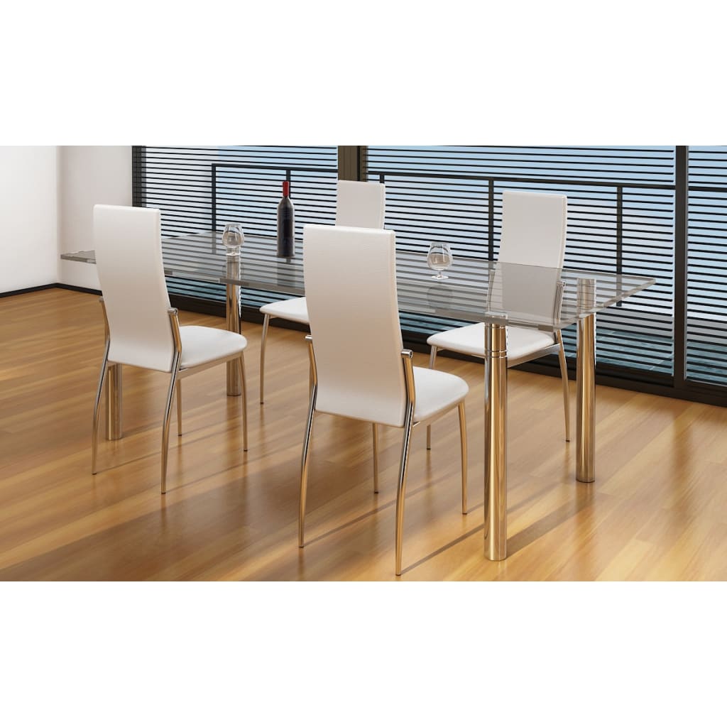 Sillas de comedor 4 unidades cuero sintético blanco qweo3718
