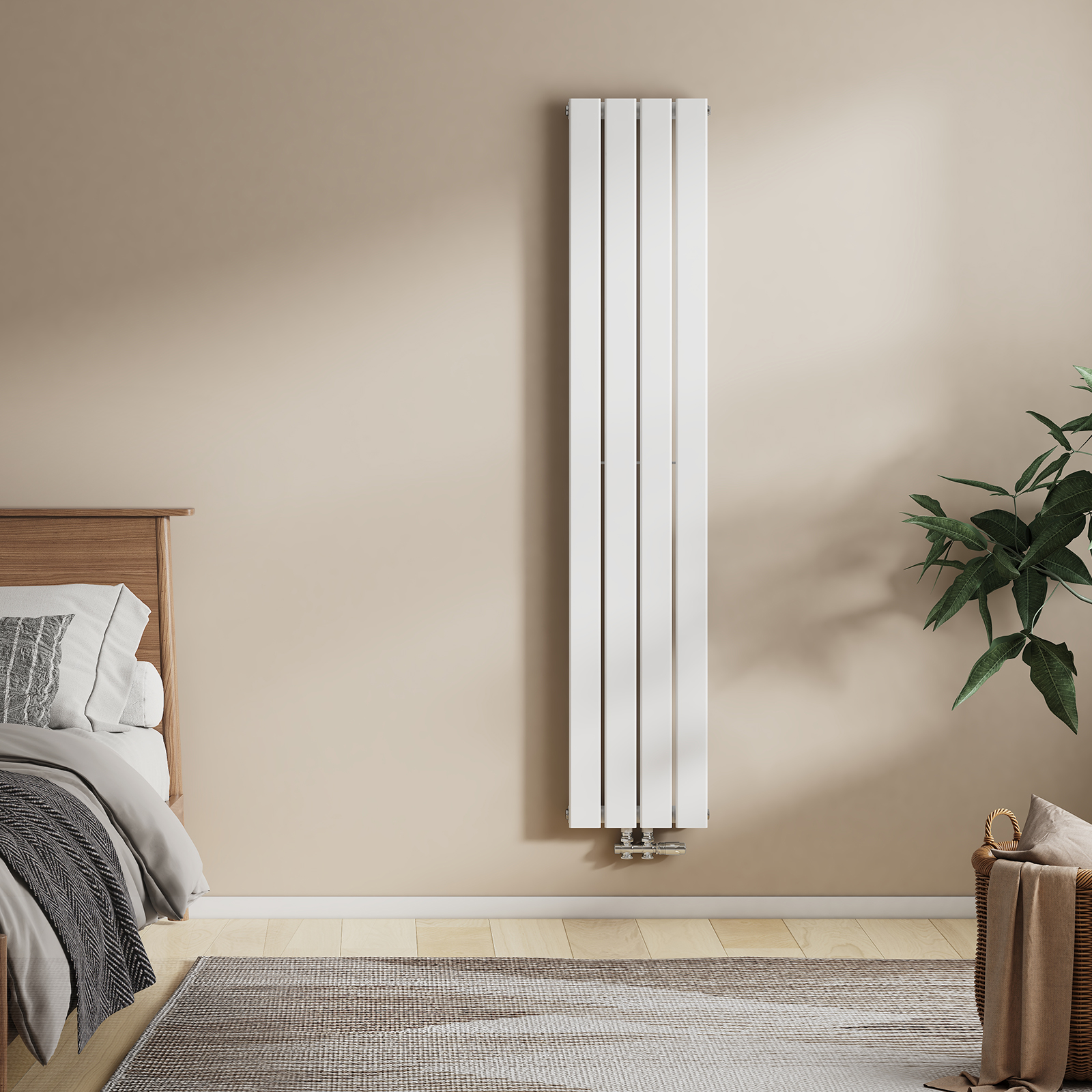 Emke radiador vertical plano monocapa de acero, blanco 160x30