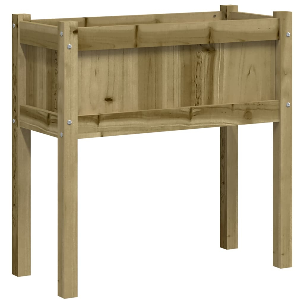 vidaXL jardinera con patas madera de pino impregnada 70x31x70 cm