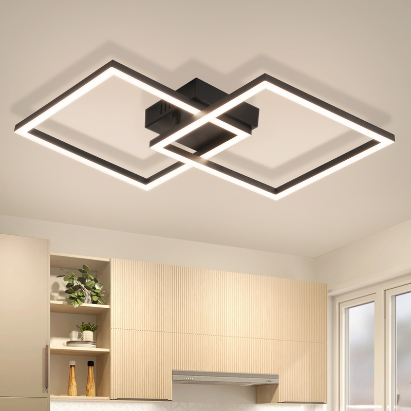 Nettlife plafón LED redondo 24w negro moderna 4000k luz neutra ajustable