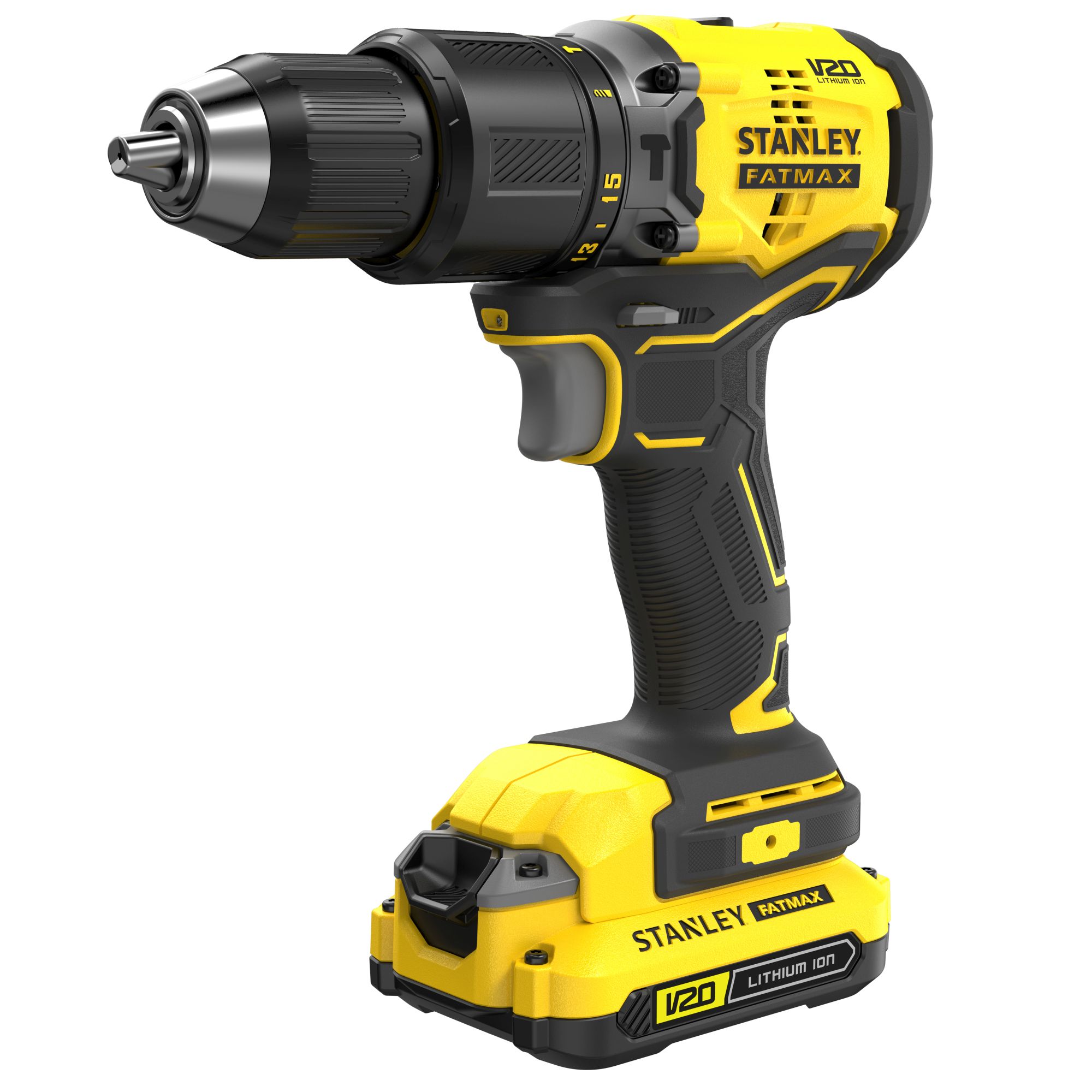 Stanley taladro percutor brushless v20 18v 60nm con 2 baterías li-ion