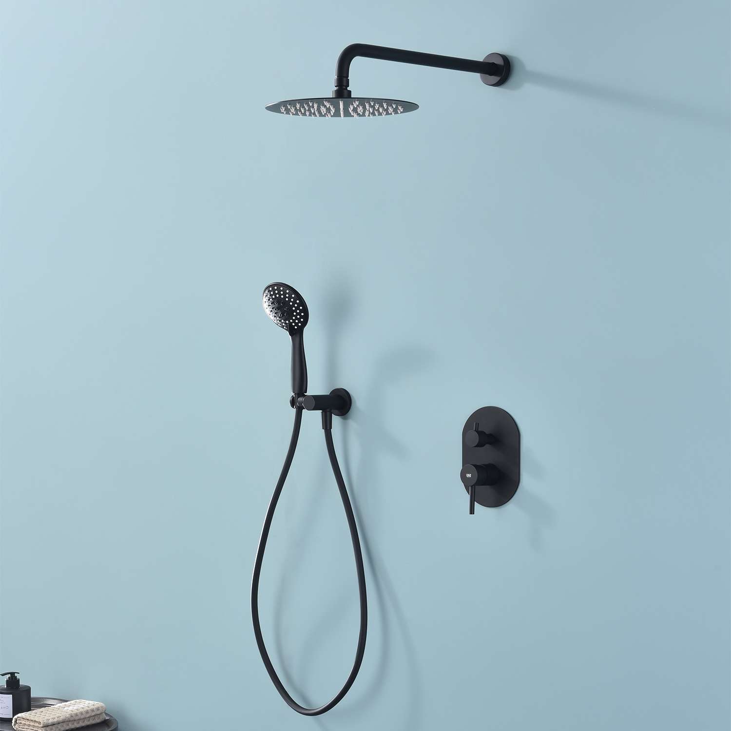 Conjunto de ducha encastrado sky bath negro mate inox s304 serie soul