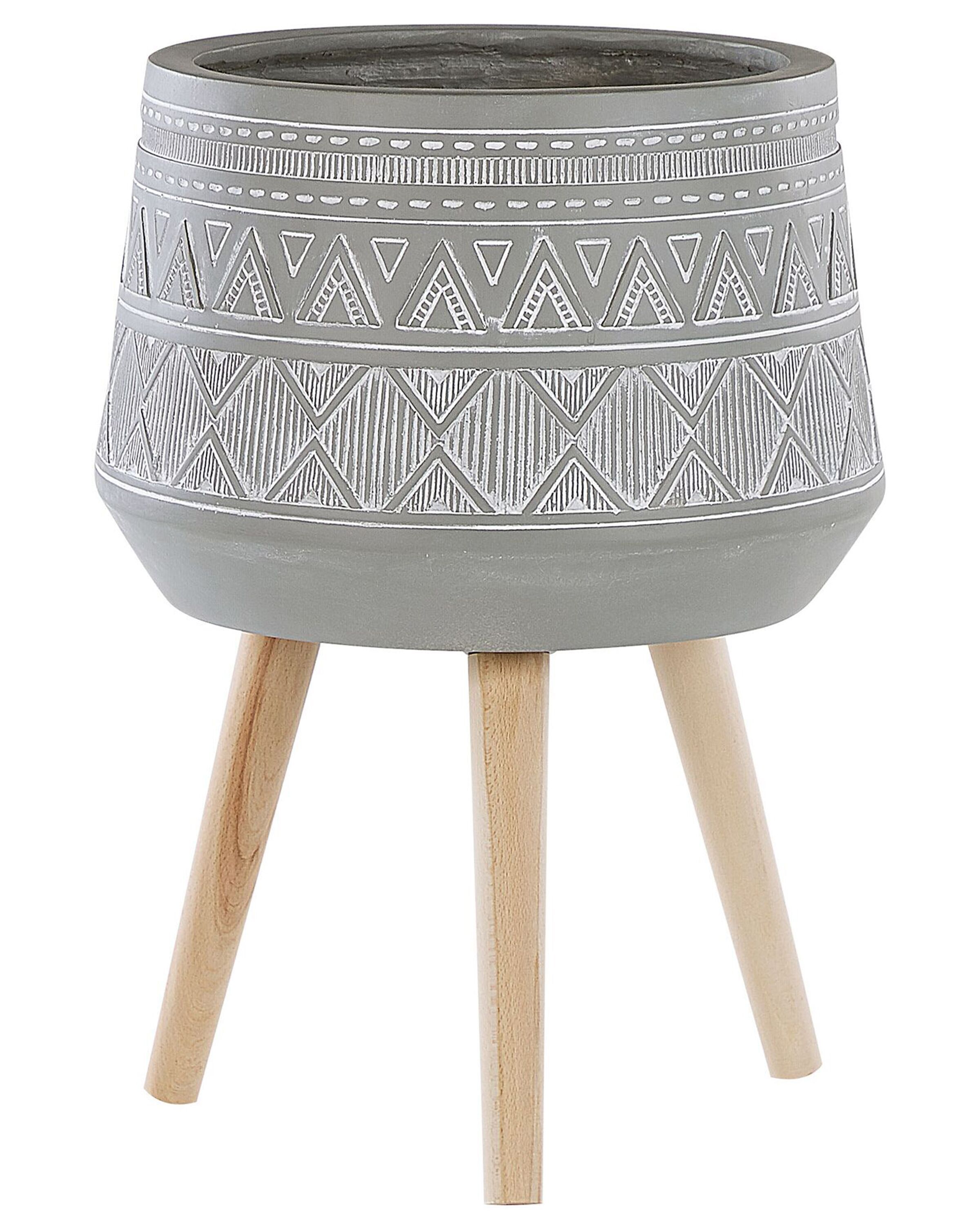 Maceta con patas malaki 44 cm gris claro