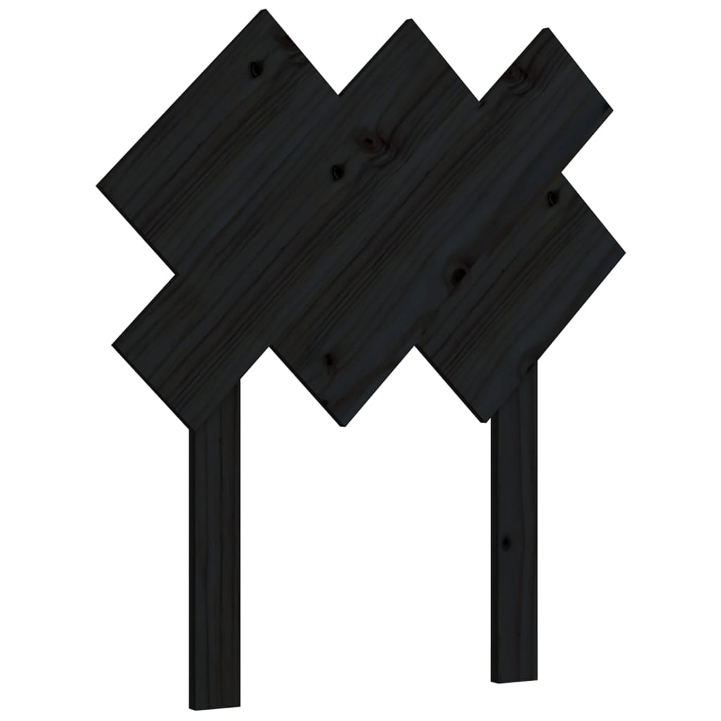 vidaXL cabecero de cama madera maciza de pino negro 72,5x3x81 cm