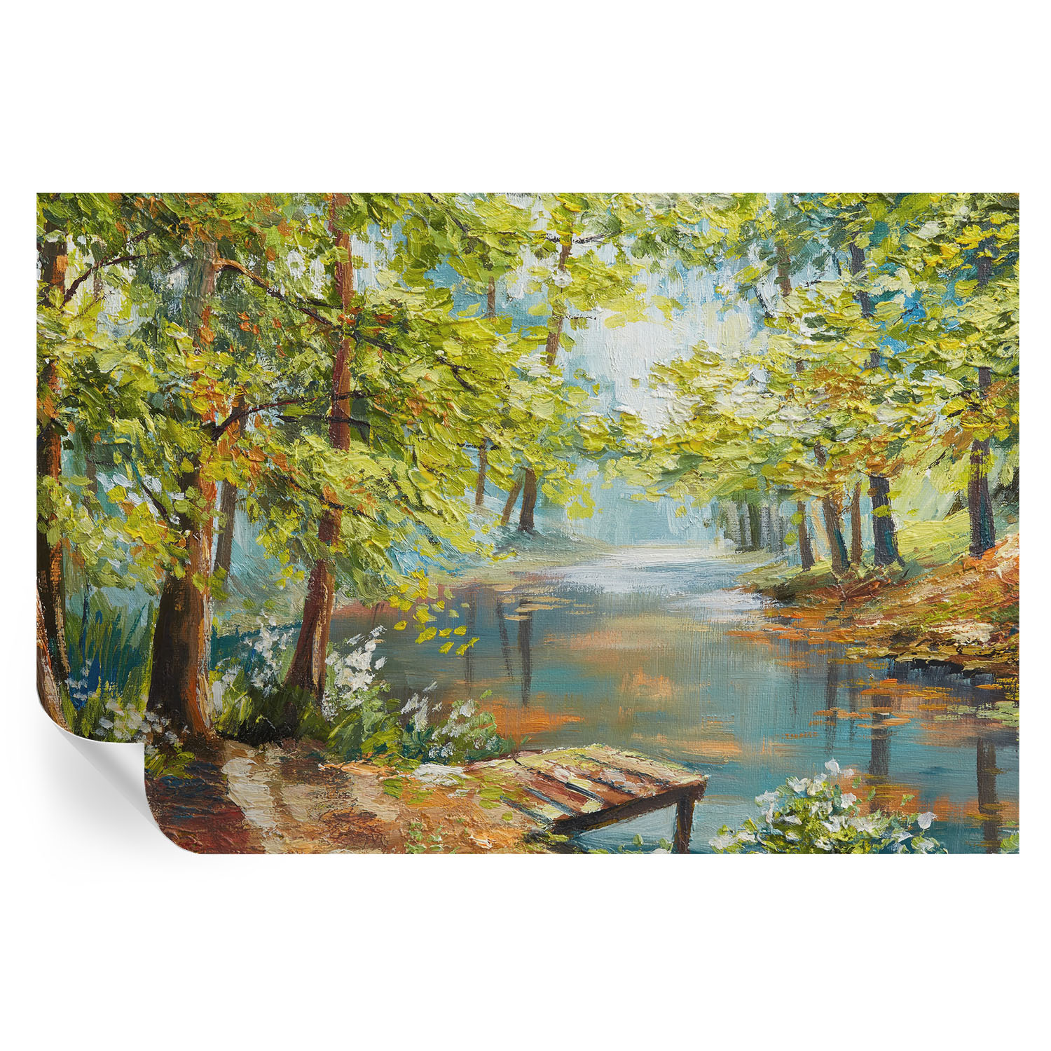 Papel pintado autoadhesivo lago idílico 104x152 tulup