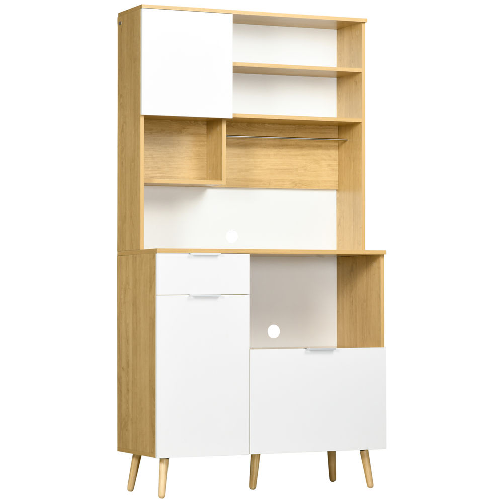 Alacena de cocina 93x40x180 cm bicolor Homcom, hogar - cocina