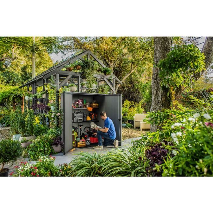 Keter cobertizo de jardín cortina alto 150 l gris 444963