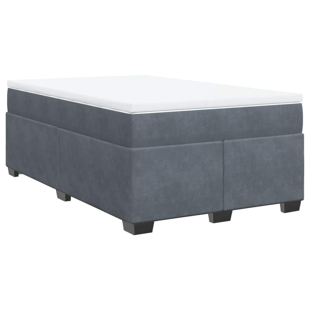 vidaXL cama box spring con colchón terciopelo gris oscuro 120x190 cm