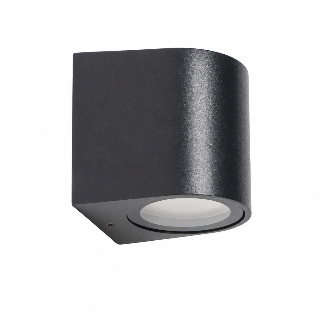 Aplique exterior de aluminio negro 8 cm GU10 IP54 luz descendente