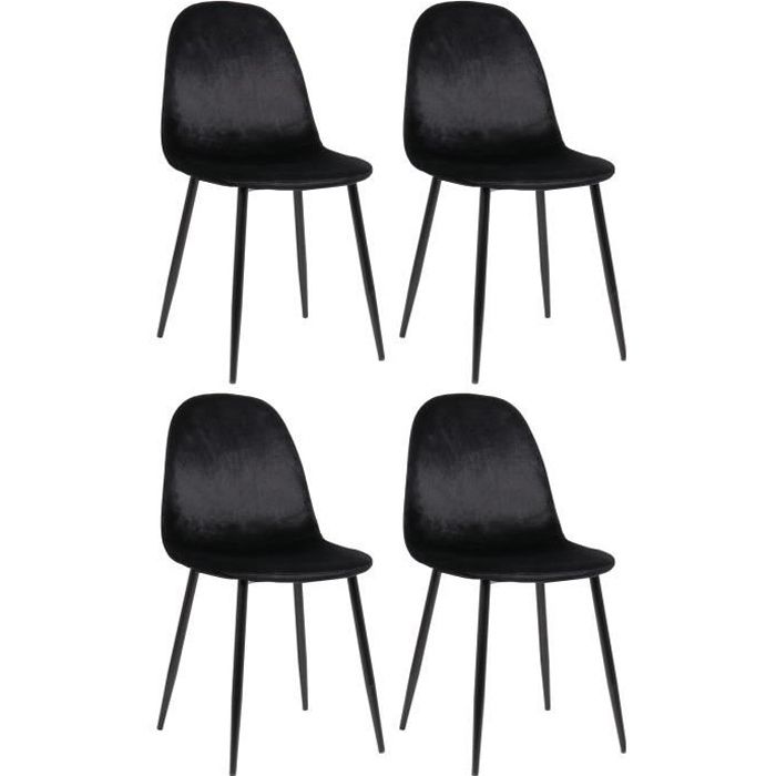 Sillas comedor napier tapizadas negras - 4 uds