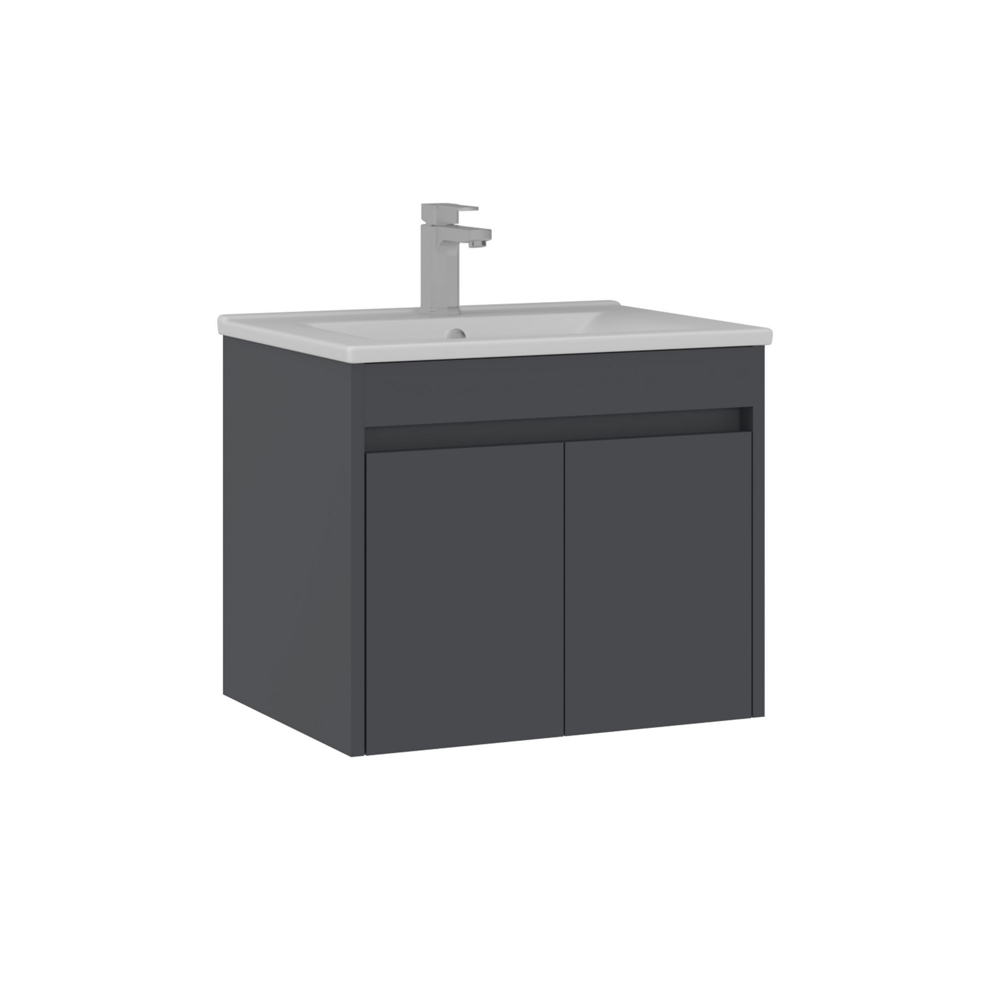 Mueble para lavabo <<side 65 v2>> - 65 x 45 x 52 cm - antracita mate