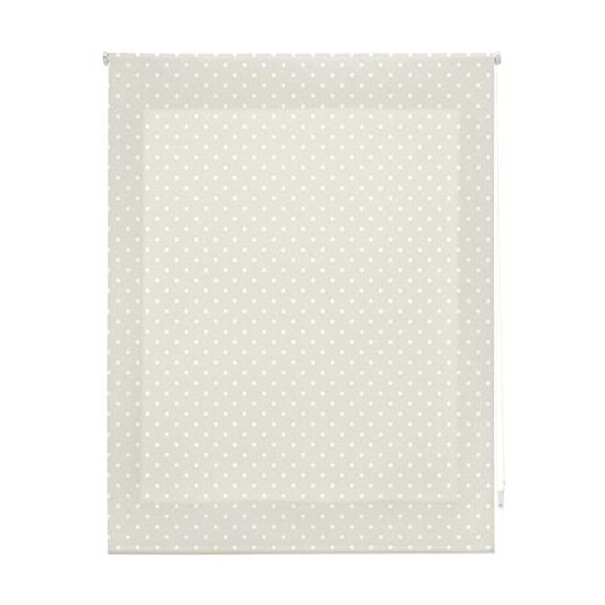 Estor enrollable premium 130x180 beige con motas blancas
