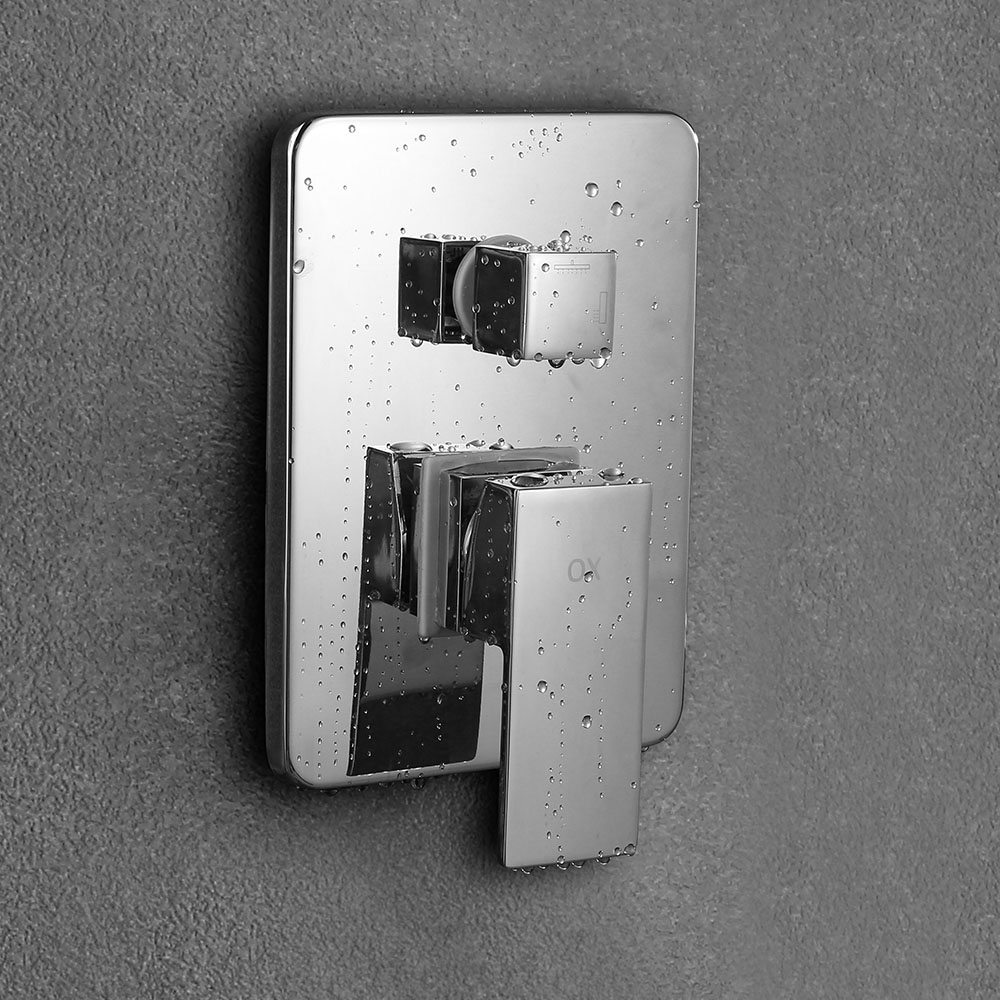 Kibath grifo empotrado de ducha solo grifo monomando che cuadrado cromo