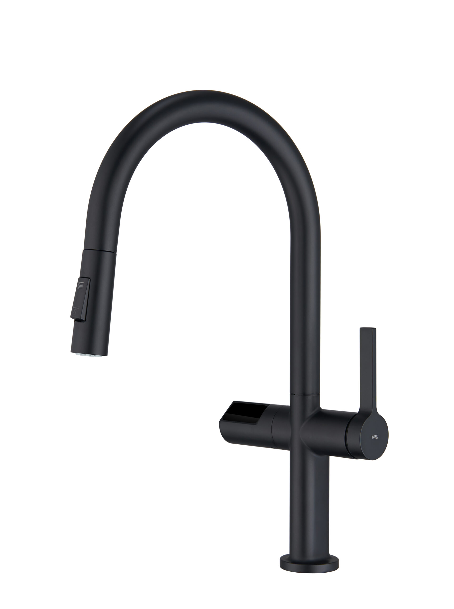 Grifo de cocina extraíble, sensor de movimiento, panel digital negro mate